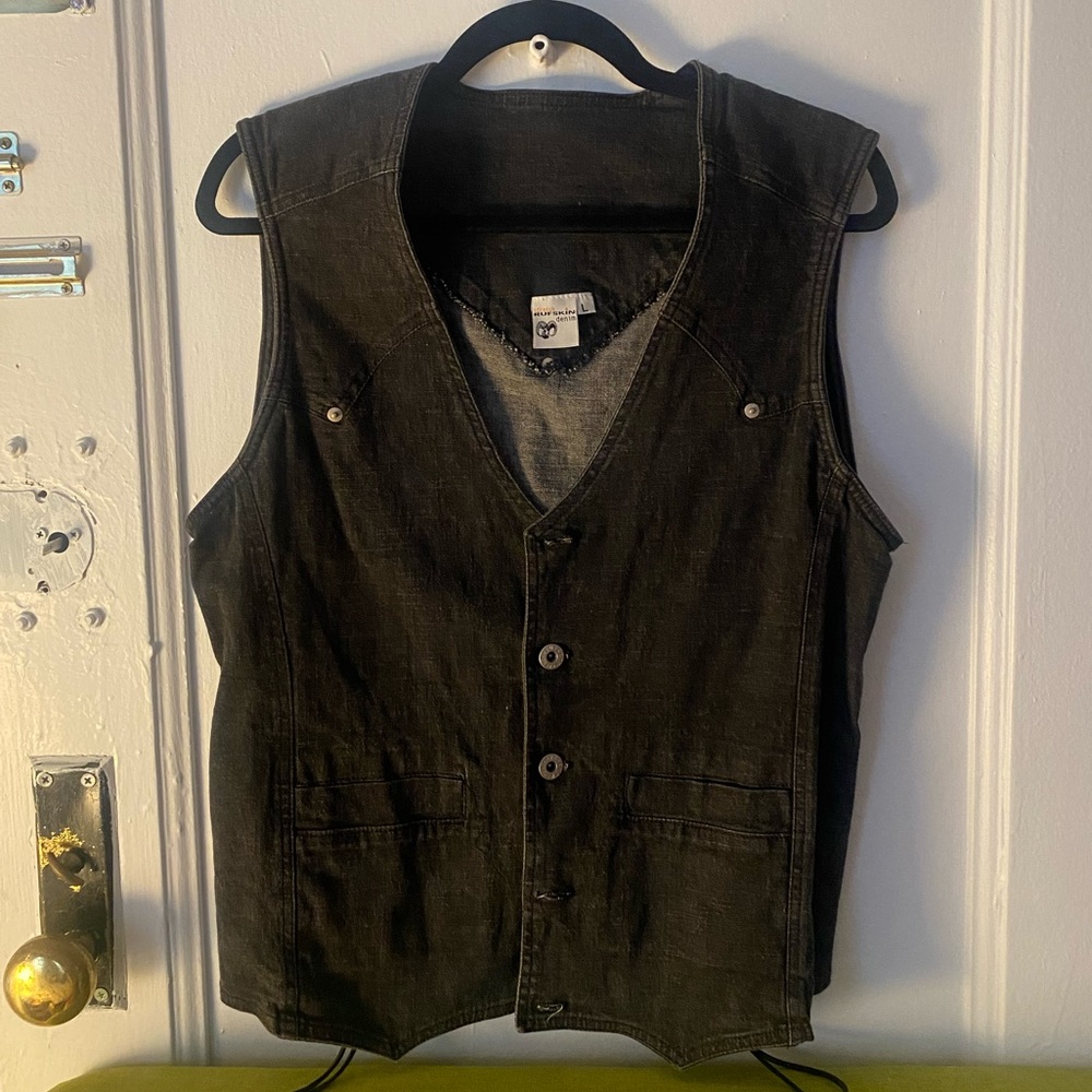 RUFSKIN DENIM BUTTON UP VEST